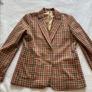 J McLaughlin Red and Yellow Blazer Tailored Suit Jacket